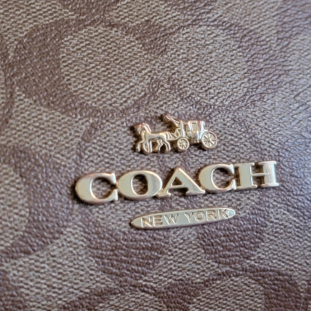 Coach F79993 Marlon Hobo Bag Brown Signature Coated Canvas Pebbled Leather Purse - Picture 2 of 16